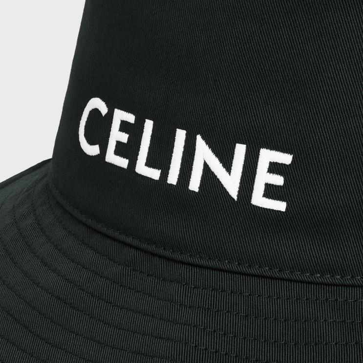 CELINE Ultra Black Bucket Hat in Cotton R0ZNN2249