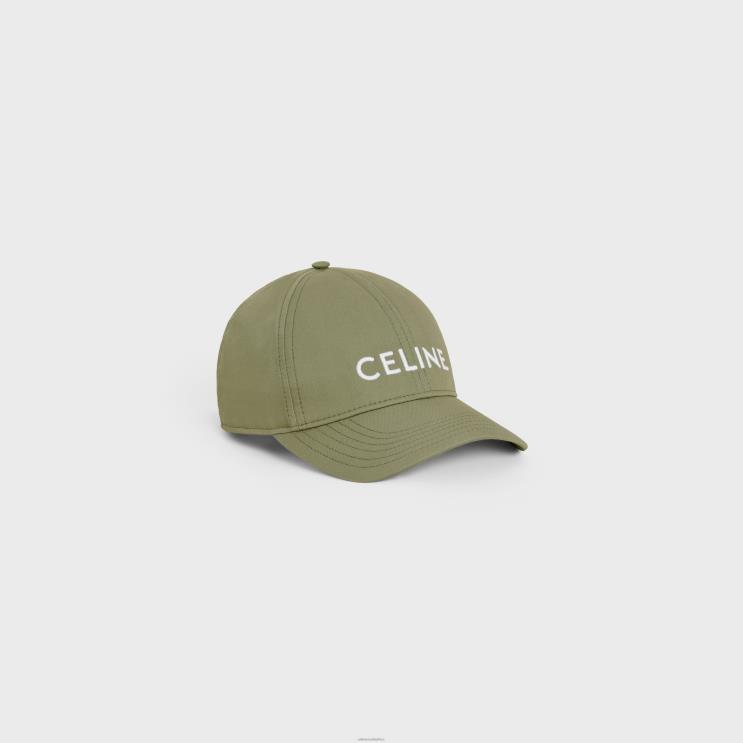 CELINE Vert Grise Baseball Cap in Cotton R0ZNN1163