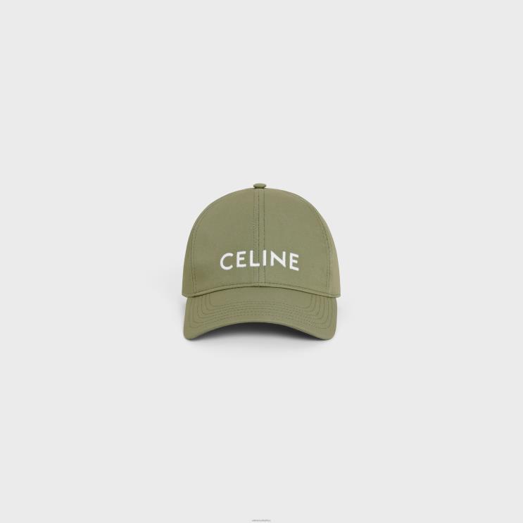 CELINE Vert Grise Baseball Cap in Cotton R0ZNN1163
