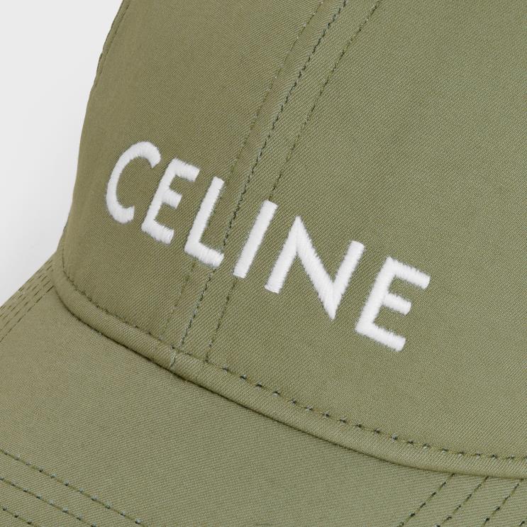 CELINE Vert Grise Baseball Cap in Cotton R0ZNN1163