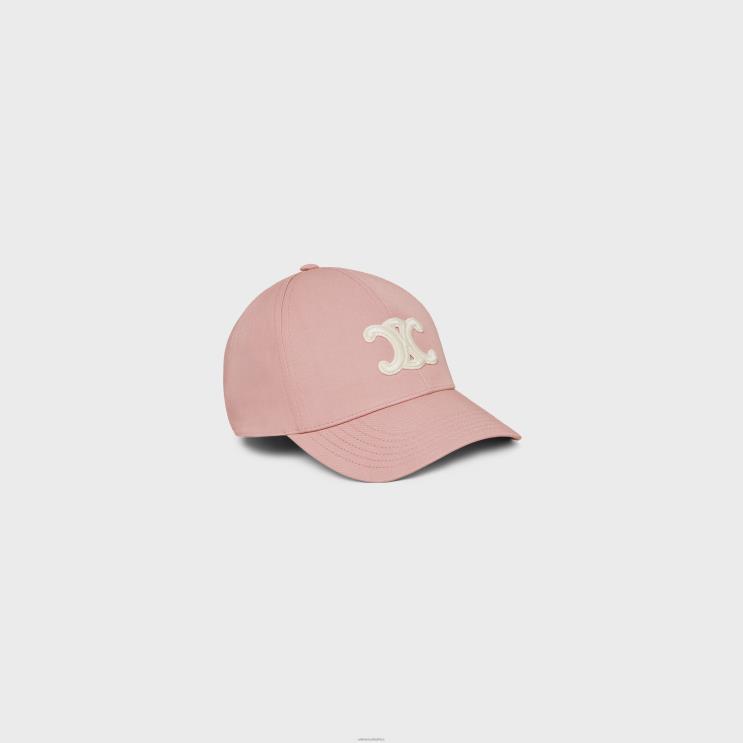 CELINE Vintage Pink Triomphe Baseball Cap in Cotton R0ZNN1160