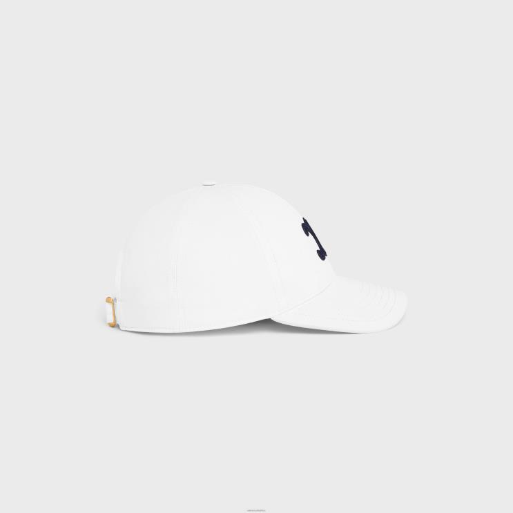 CELINE White Triomphe Baseball Cap in Cotton R0ZNN1161