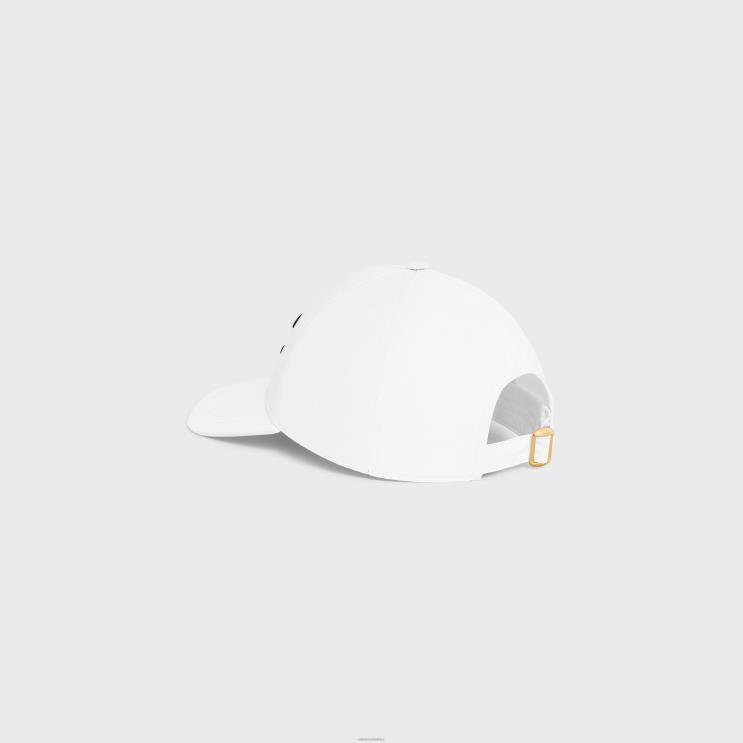 CELINE White Triomphe Baseball Cap in Cotton R0ZNN1161