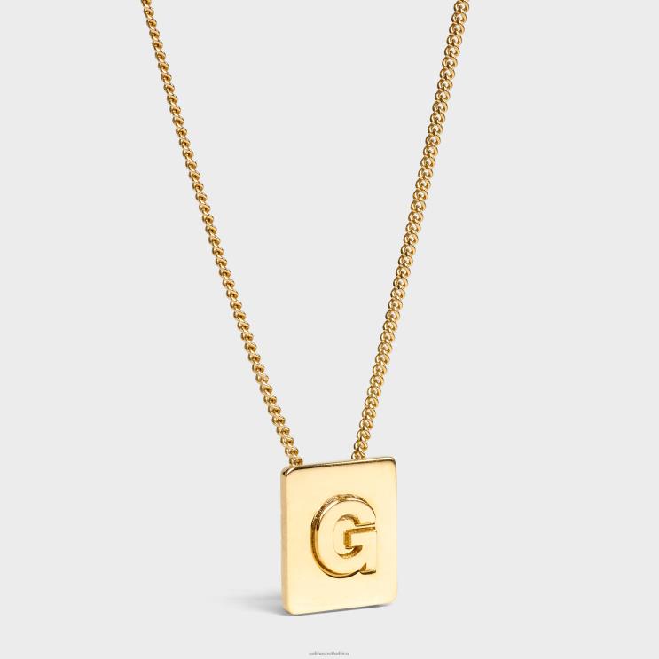 CELINE Gold Alphabet G Necklace in Brass With Finish R0ZNN1330
