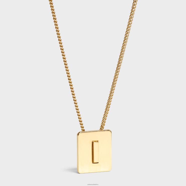 CELINE Gold Alphabet I Necklace in Brass With Finish R0ZNN1332