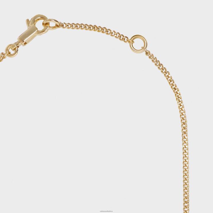 CELINE Gold Alphabet N Necklace in Brass With Finish R0ZNN1337