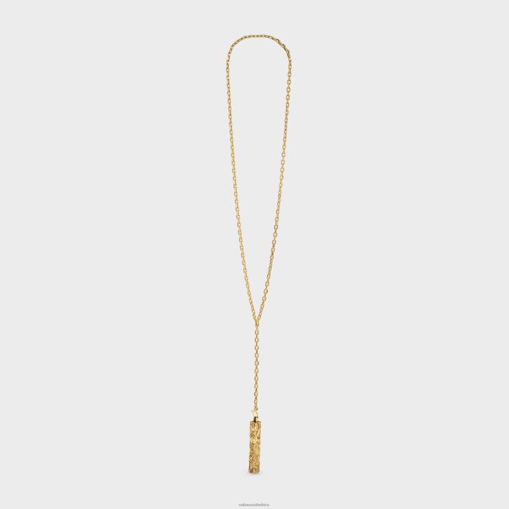 CELINE Gold Cesar Project Compression Necklace in Vermeil R0ZNN1361
