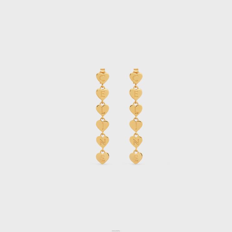 CELINE Gold Coeur Earrings in Brass With Finish R0ZNN1264