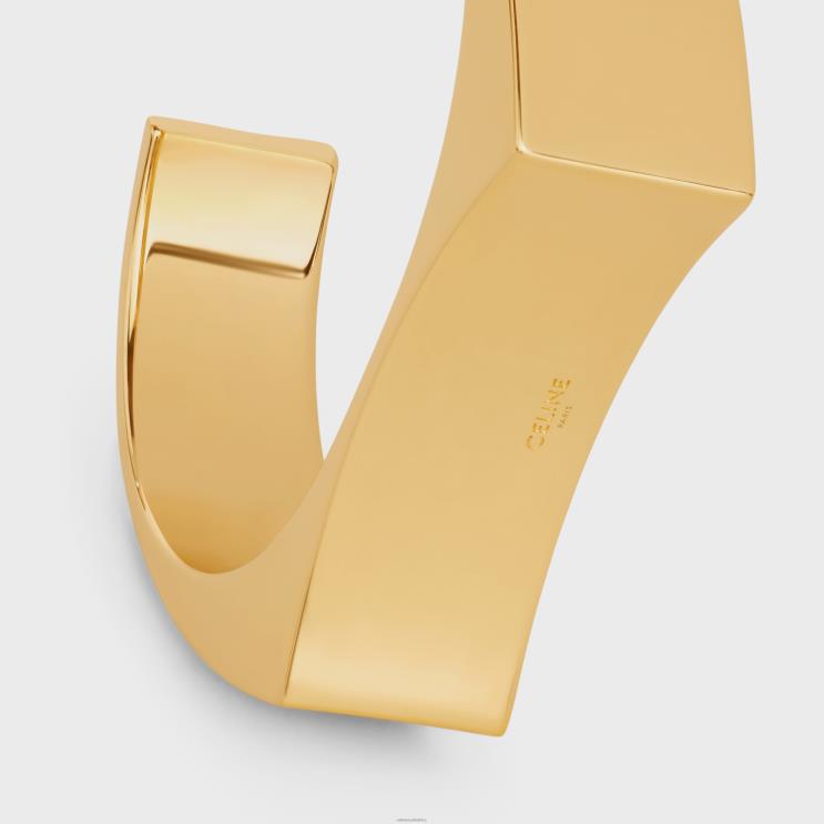 CELINE Gold Formes Abstraites Concave Cuff in Brass With Finish R0ZNN1371