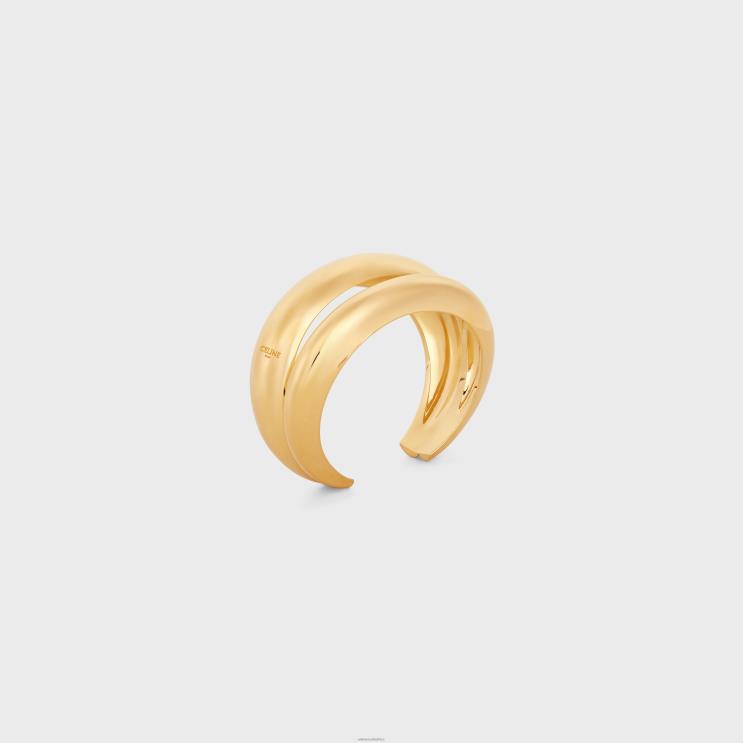CELINE Gold Formes Abstraites Cuff in Brass With Finish R0ZNN1370