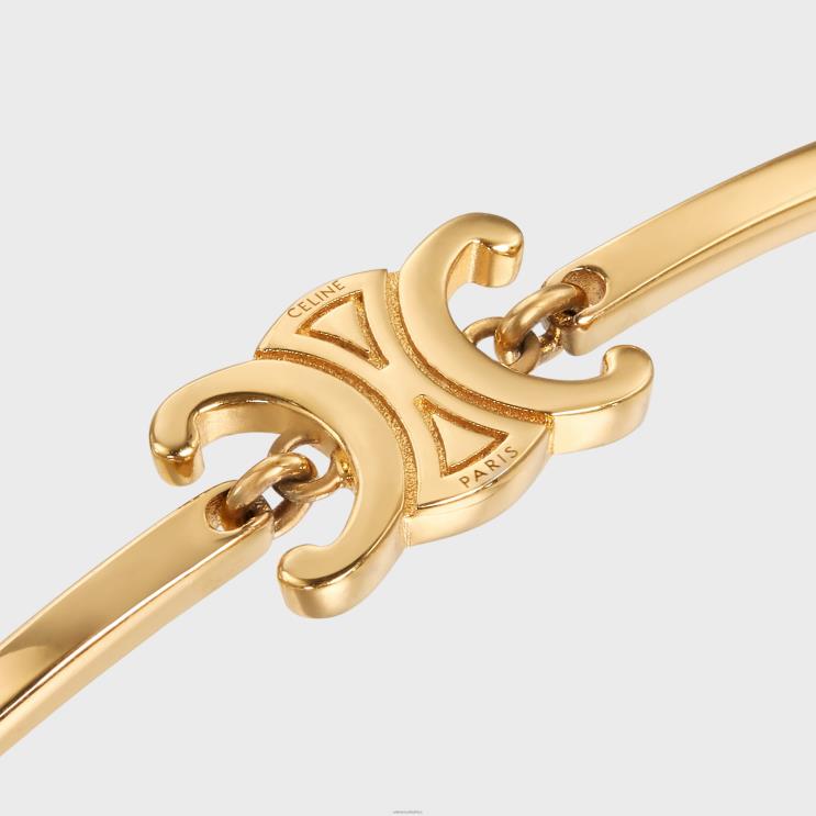 CELINE Gold Triomphe Articulated Bracelet in Brass With Finish R0ZNN1313
