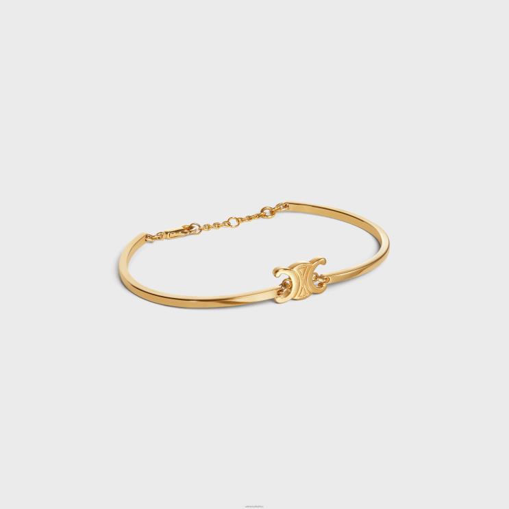 CELINE Gold Triomphe Articulated Bracelet in Brass With Finish R0ZNN1313