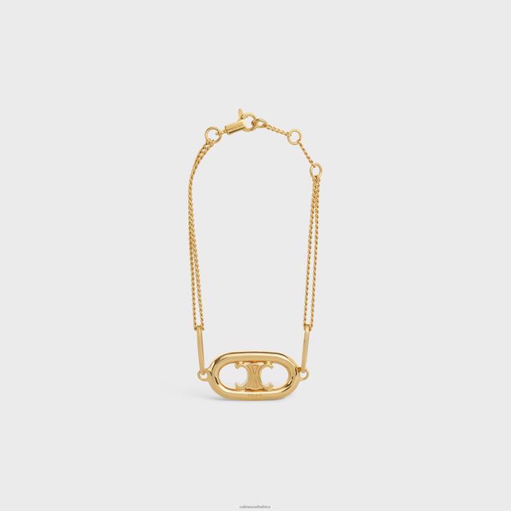 CELINE Gold Triomphe Bracelet in Brass With Finish R0ZNN1316