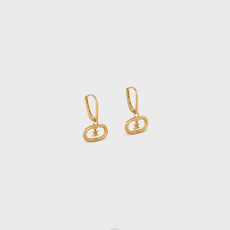 CELINE Gold Triomphe Mobile Earrings in Brass With Finish R0ZNN1317