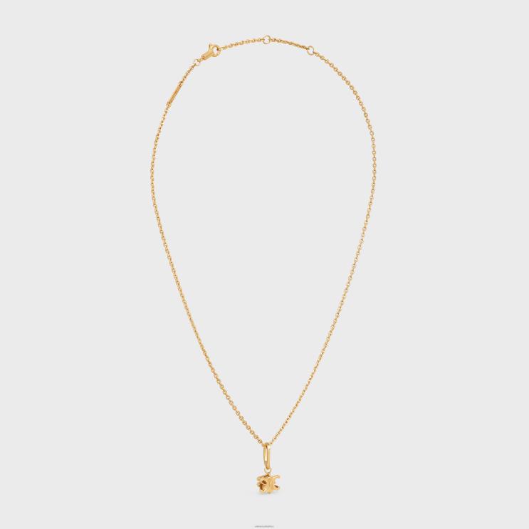 CELINE Gold Triomphe Solitaire Necklace in Brass With Finish R0ZNN1270