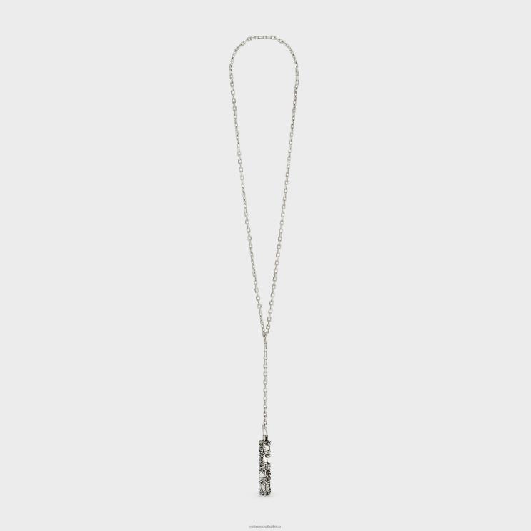 CELINE Silver Cesar Project Compression Necklace in Sterling R0ZNN1360