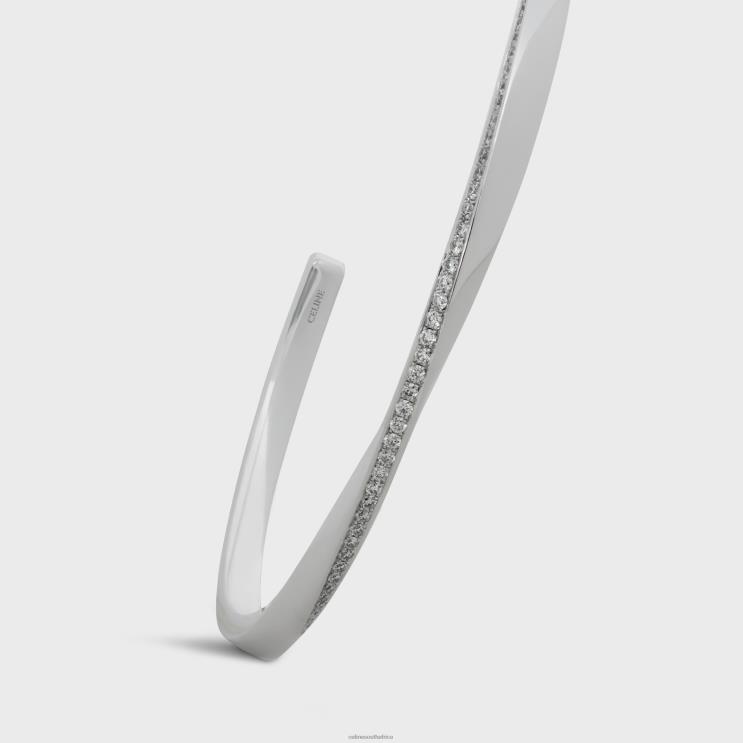 CELINE White Gold & White Torsion Bracelet in Diamonds R0ZNN1407