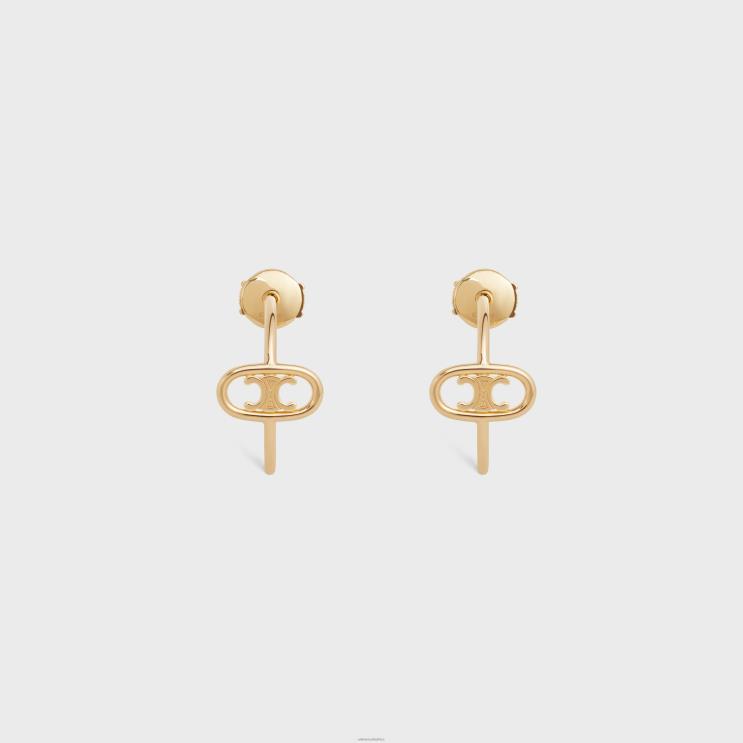 CELINE Yellow Gold Maillon Triomphe Hoops in R0ZNN1385