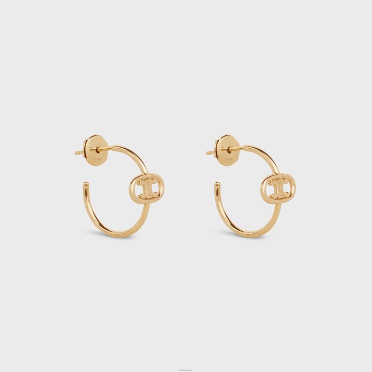 CELINE Yellow Gold Maillon Triomphe Hoops in R0ZNN1385
