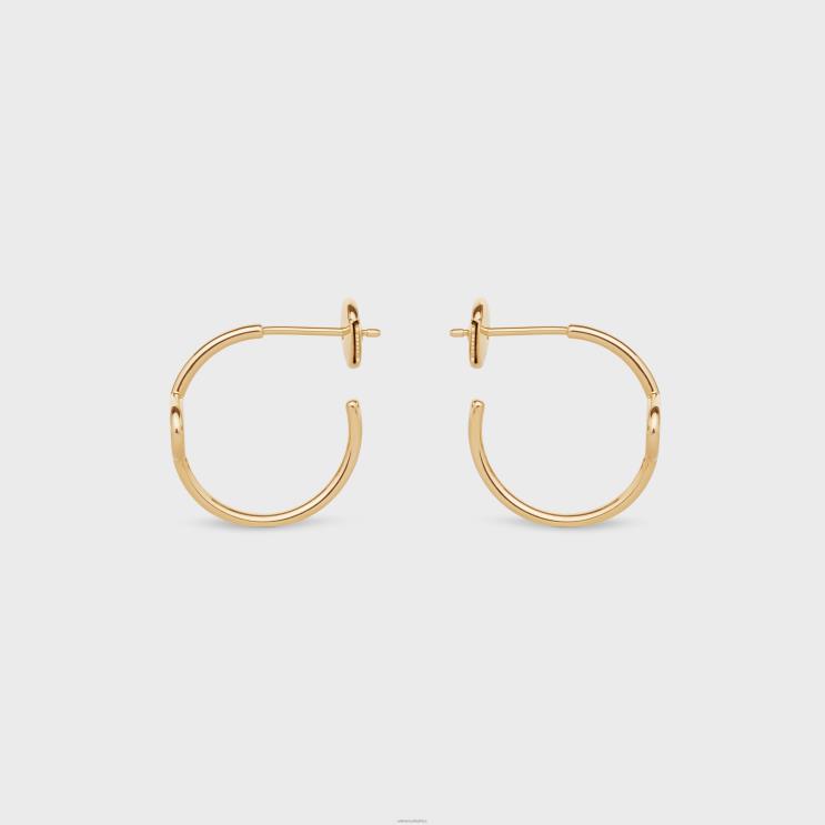 CELINE Yellow Gold Maillon Triomphe Hoops in R0ZNN1385