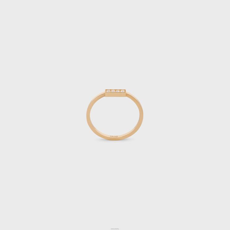 CELINE Yellow Gold & White Line Ring in Diamonds R0ZNN1397