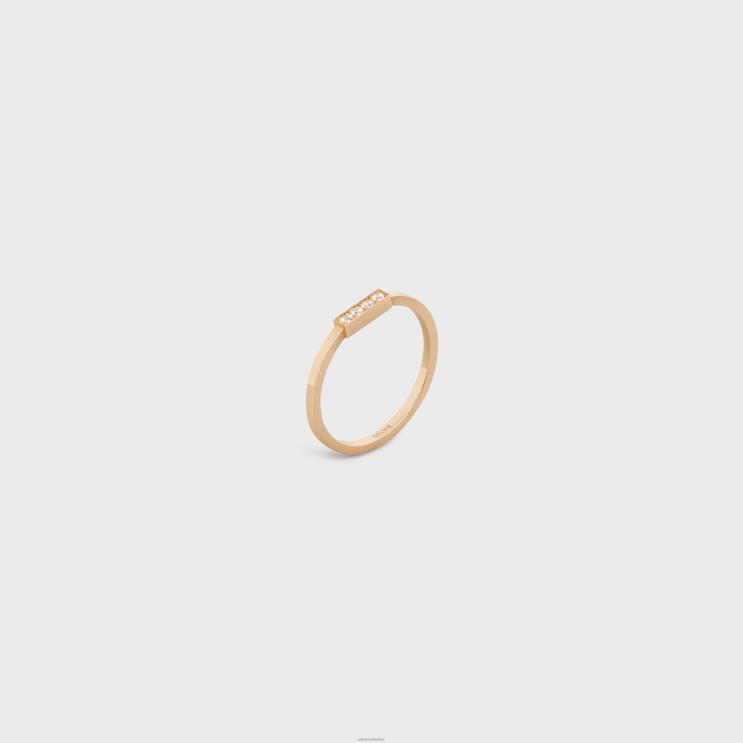 CELINE Yellow Gold & White Line Ring in Diamonds R0ZNN1397