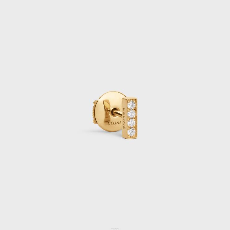 CELINE Yellow Gold & White Line Stud in Diamonds R0ZNN1396