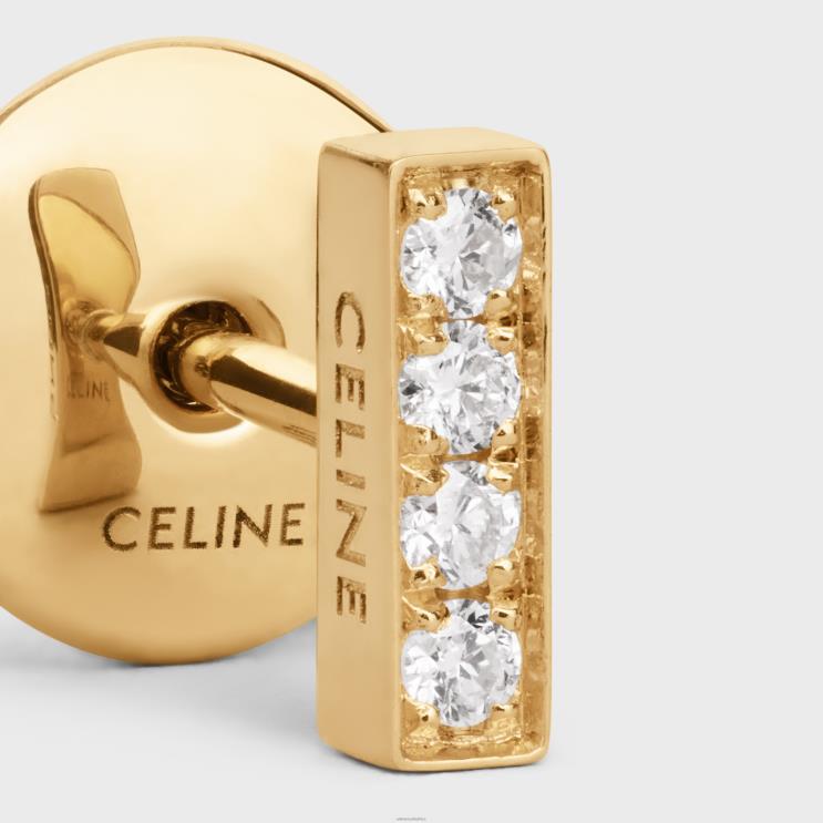 CELINE Yellow Gold & White Line Stud in Diamonds R0ZNN1396