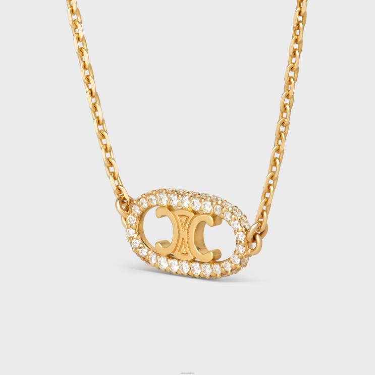 CELINE Yellow Gold & White Maillon Triomphe Bracelet in Diamonds R0ZNN1379