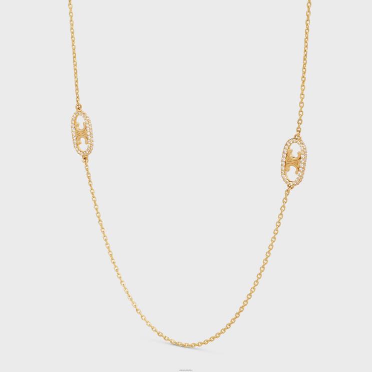 CELINE Yellow Gold & White Maillon Triomphe Sautoir in Diamonds R0ZNN1389