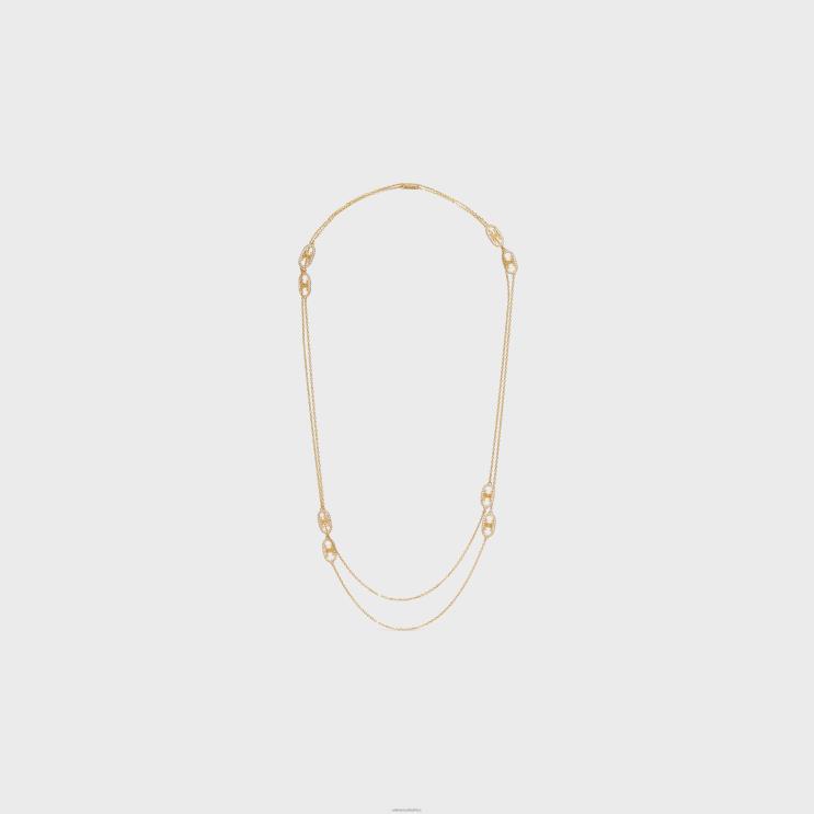 CELINE Yellow Gold & White Maillon Triomphe Sautoir in Diamonds R0ZNN1389