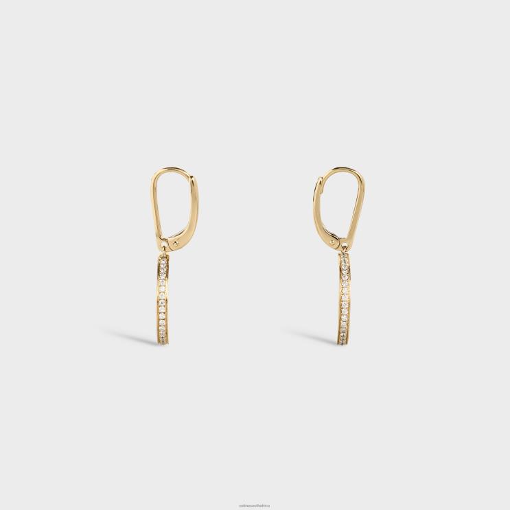 CELINE Yellow Gold & White Medaille Earrings in Diamonds R0ZNN1415