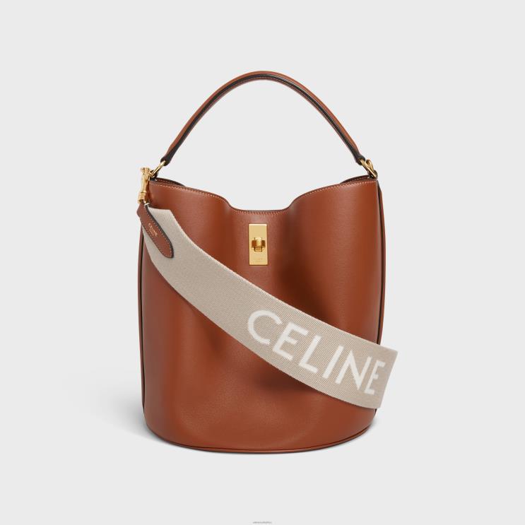 CELINE Beige/White Short Strap in Wool With Jacquard With Gold Finishing R0ZNN525