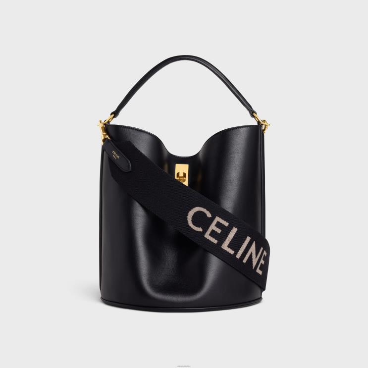 CELINE Black/White Short Strap in Wool With Jacquard R0ZNN522