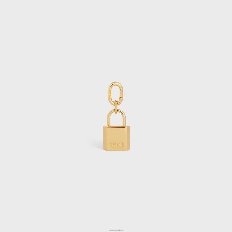 CELINE Gold Padlock Charm in Brass R0ZNN535