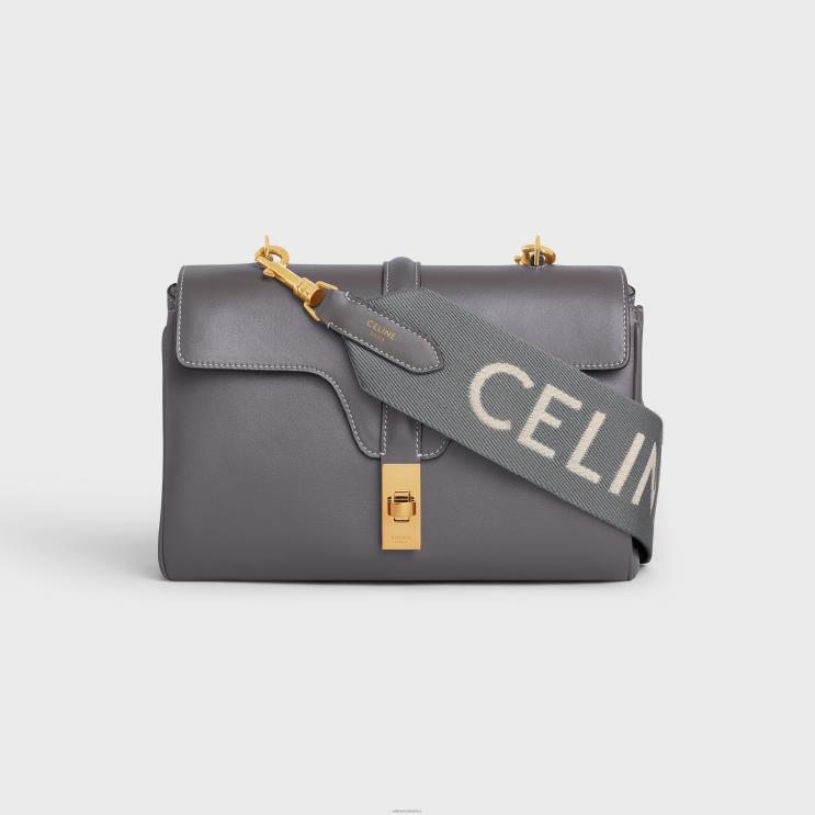 CELINE Grey/White Long Strap in Wool With Jacquard R0ZNN515