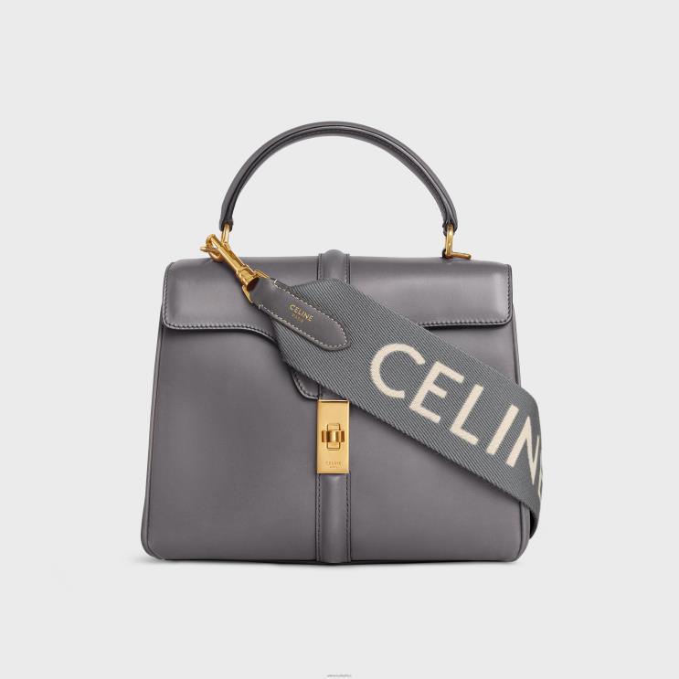 CELINE Grey/White Long Strap in Wool With Jacquard R0ZNN515