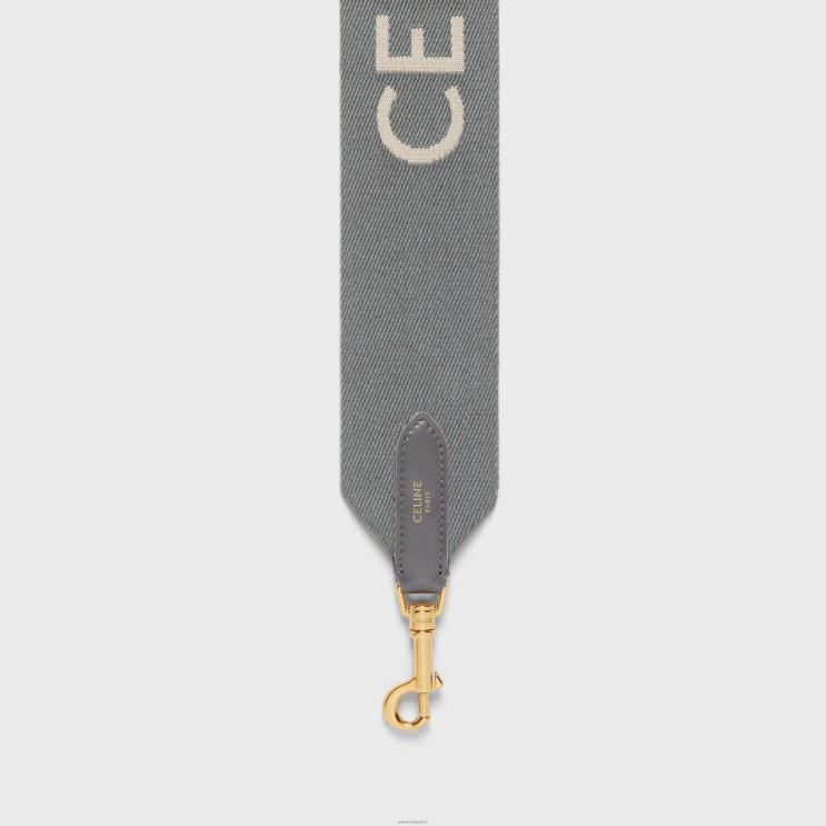 CELINE Grey/White Short Strap in Wool With Jacquard R0ZNN523