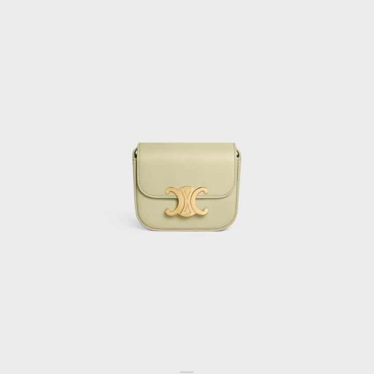CELINE Almond Green Mini Claude in Shiny Calfskin R0ZNN368