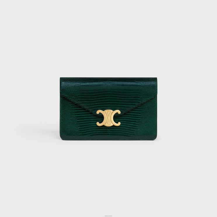 CELINE Amazone Wallet On Chain Margo in Lizard R0ZNN360