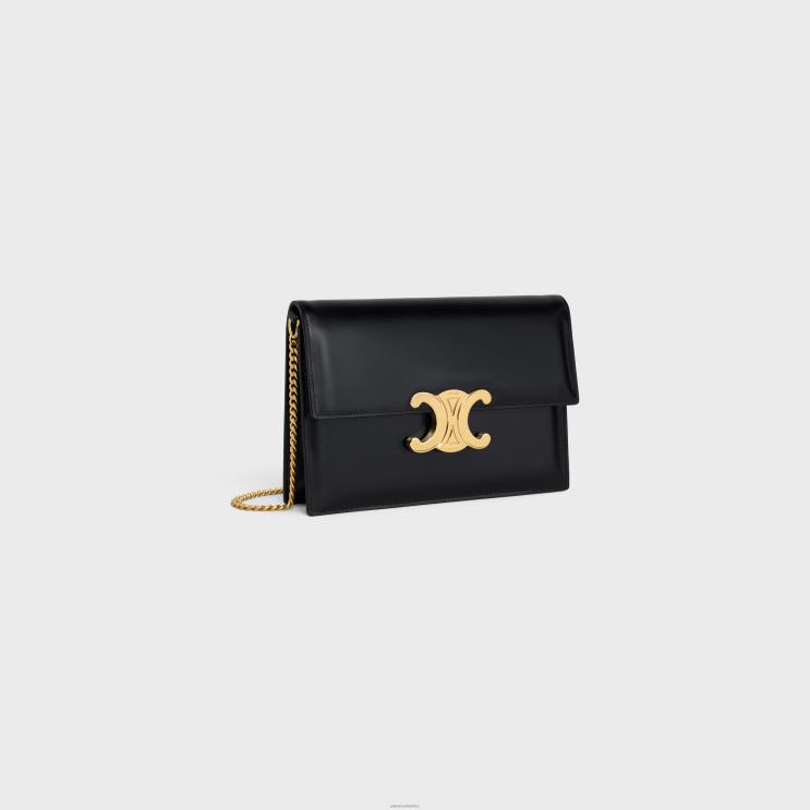 CELINE Black Clutch Soir in Shiny Calfskin R0ZNN392