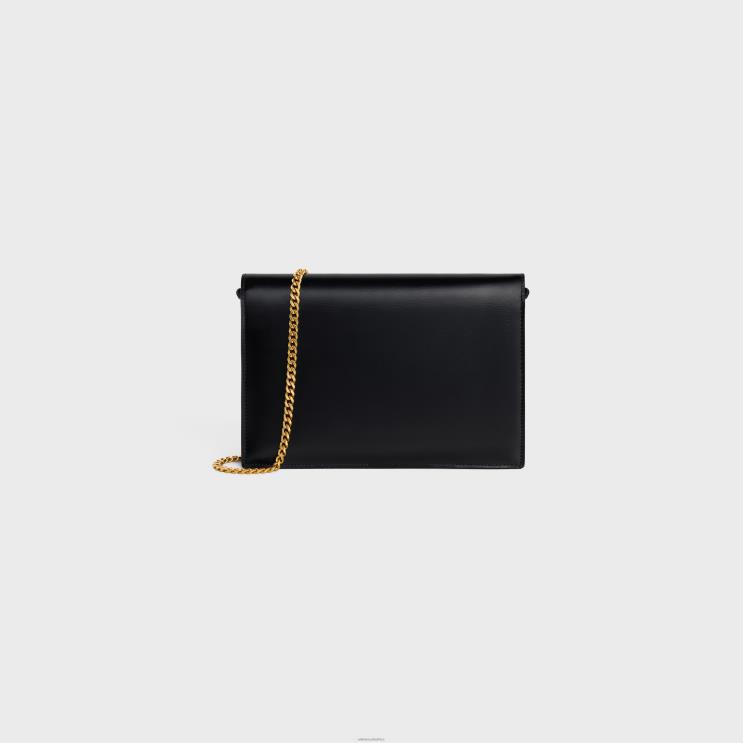 CELINE Black Clutch Soir in Shiny Calfskin R0ZNN392
