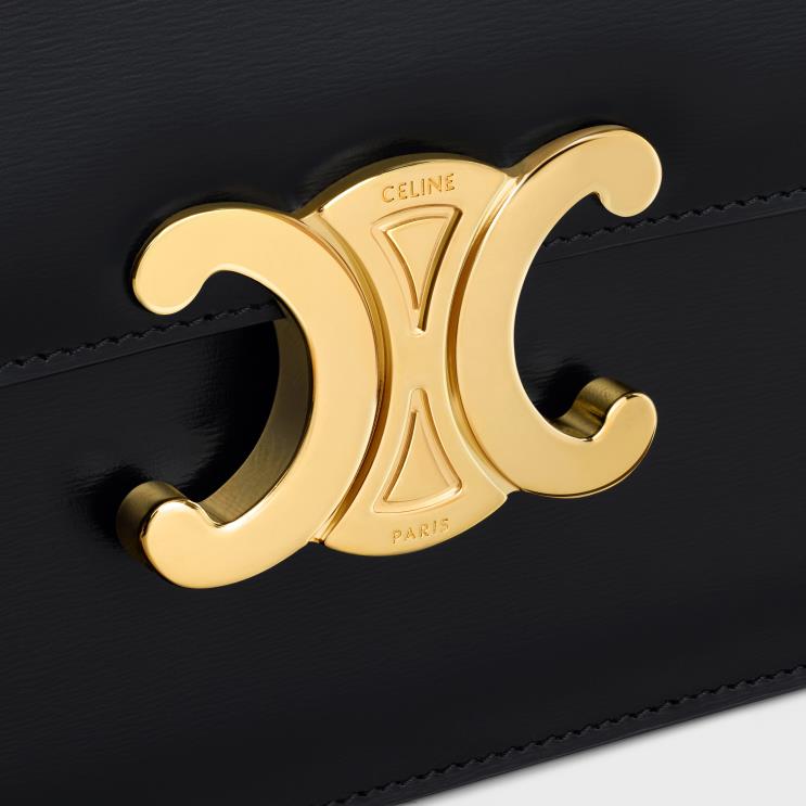 CELINE Black Clutch Soir in Shiny Calfskin R0ZNN392
