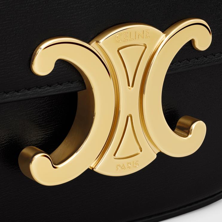 CELINE Black Mini Chain Claude in Shiny Calfskin R0ZNN332