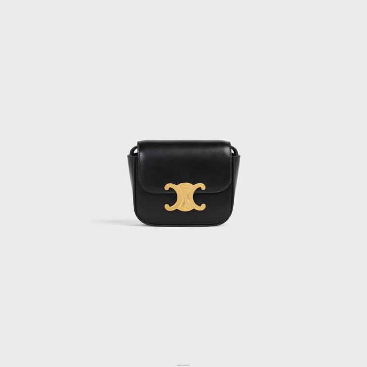 CELINE Black Mini Claude in Shiny Calfskin R0ZNN365