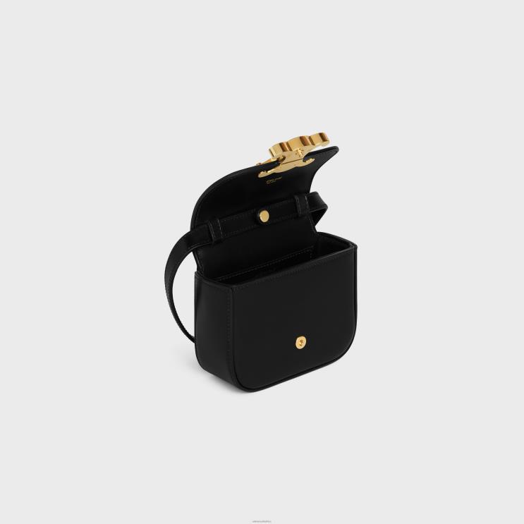 CELINE Black Mini Claude in Shiny Calfskin R0ZNN369