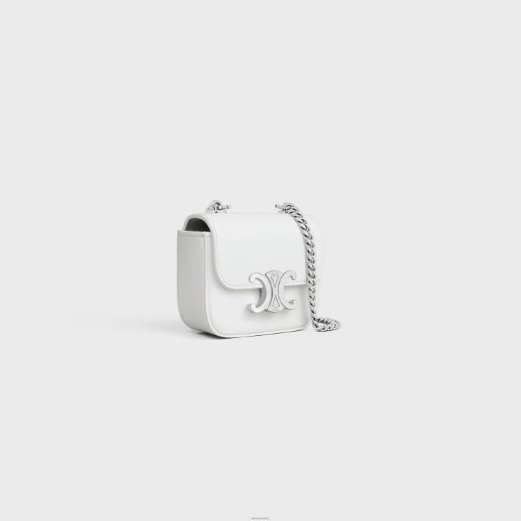 CELINE Blanc De Blanc Mini Chain Claude in Shiny Calfskin R0ZNN310