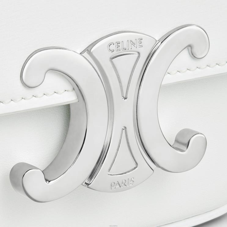 CELINE Blanc De Blanc Mini Chain Claude in Shiny Calfskin R0ZNN310