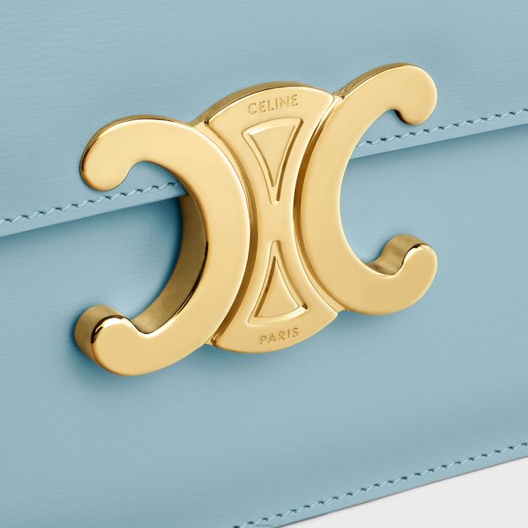 CELINE California Blue Clutch Soir in Shiny Calfskin R0ZNN393
