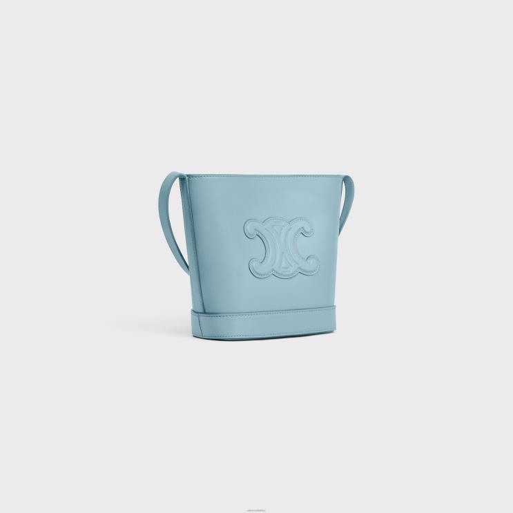 CELINE California Blue Mini Bucket Cuir Triomphe in Smooth Calfskin R0ZNN380